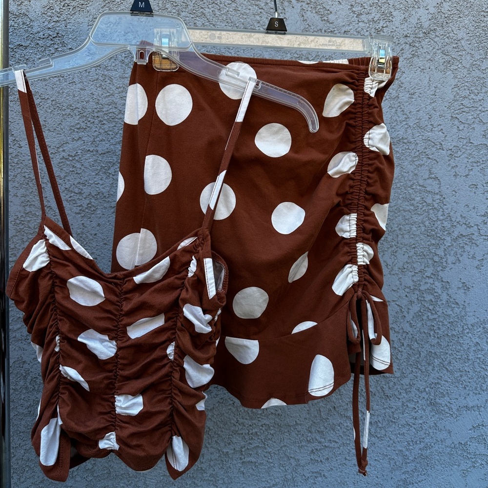 Polka Dot Ruched Set - Picture 2 of 5